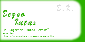 dezso kutas business card